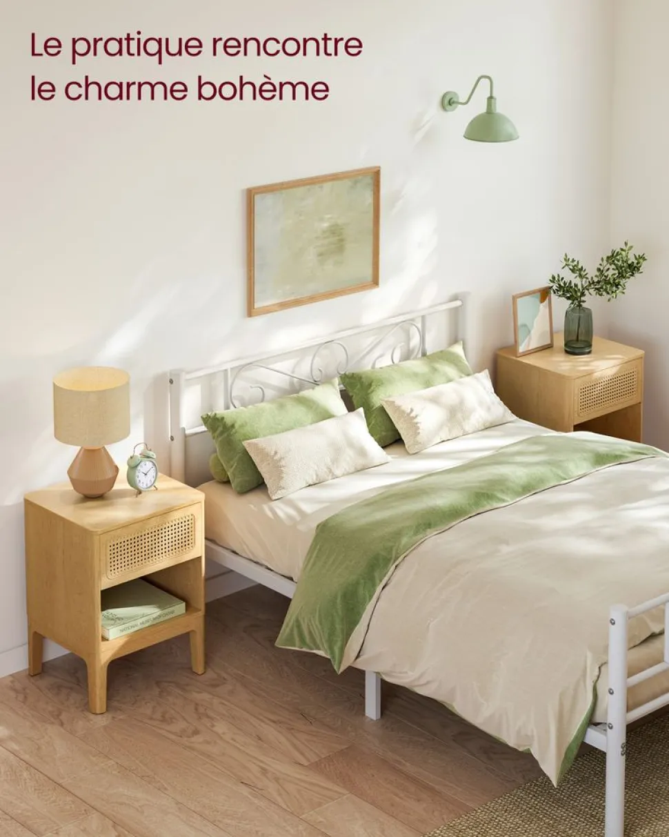 Cheap SONGMICS Table de chevet avec tiroir et compartiment ouvert couleur chêne Naturel