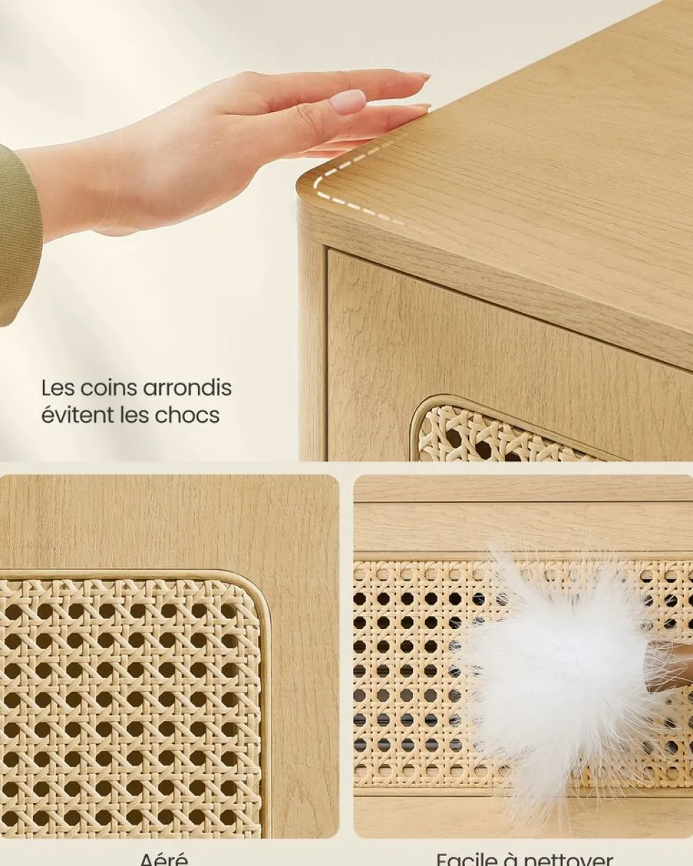 Cheap SONGMICS Table de chevet avec tiroir et compartiment ouvert couleur chêne Naturel