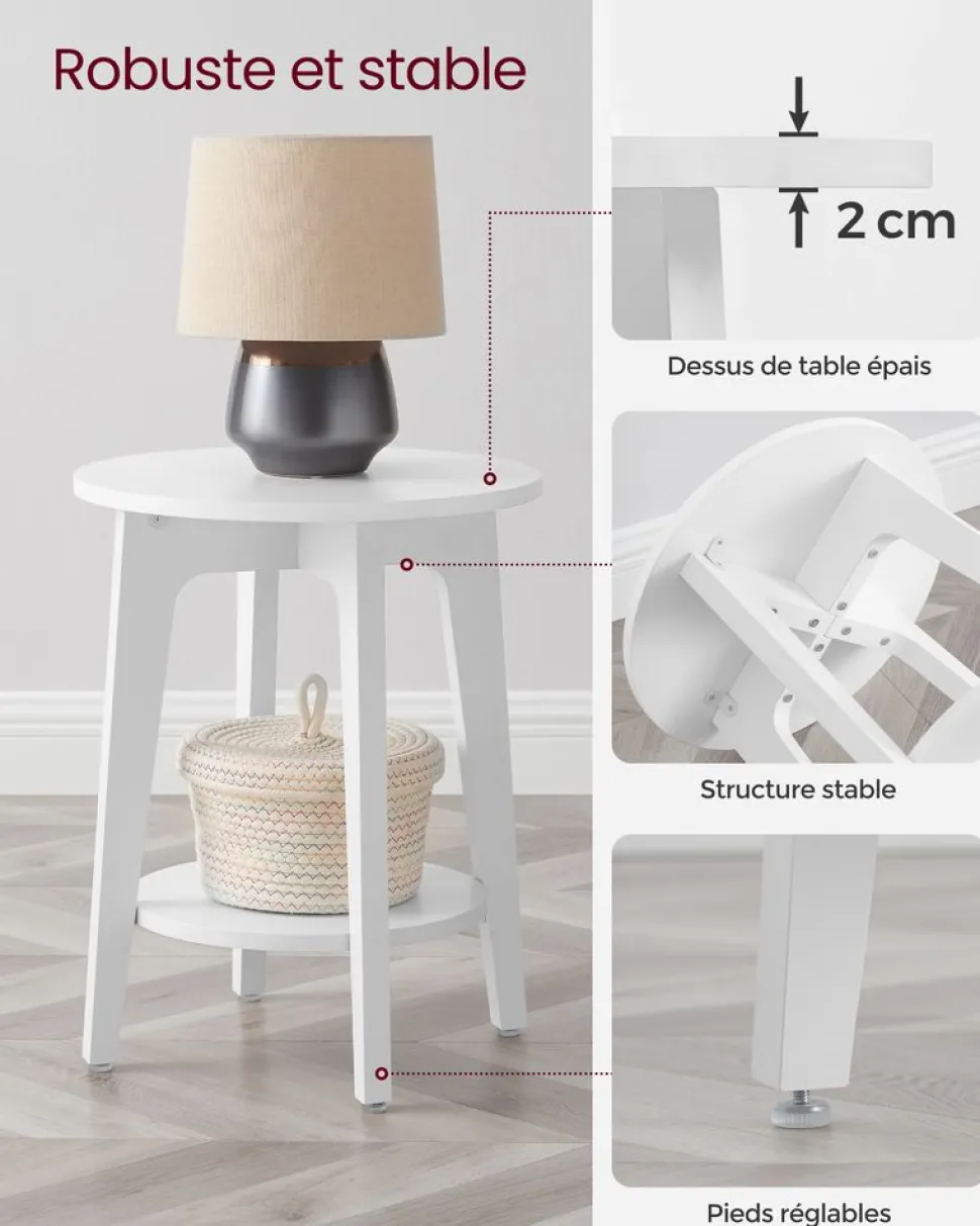 Outlet SONGMICS Table de chevet casier industriel Marron Rustique