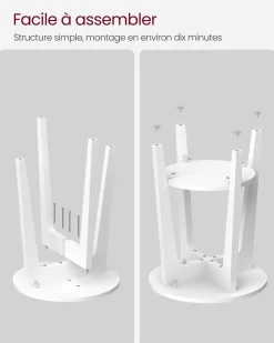 Outlet SONGMICS Table de chevet casier industriel Marron Rustique