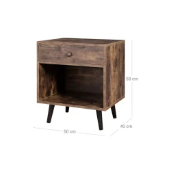 Online SONGMICS Table de chevet fermée industriel Marron Rustique