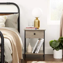 Store SONGMICS Table de chevet grège