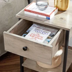 Store SONGMICS Table de chevet grège