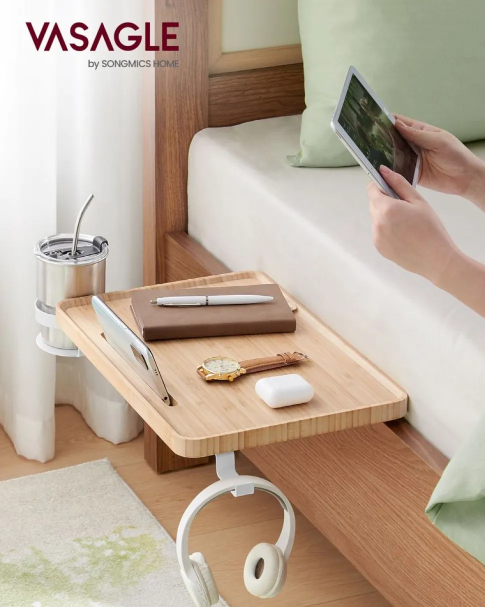 Cheap SONGMICS Table de chevet multiprise et tiroirs 35 x 45 x 58,7 cm blanc mat et beige cappuccino