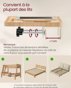 Cheap SONGMICS Table de chevet multiprise et tiroirs 35 x 45 x 58,7 cm blanc mat et beige cappuccino