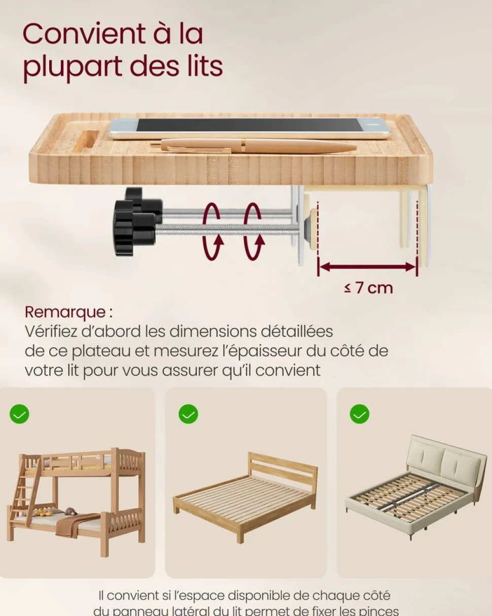 Cheap SONGMICS Table de chevet multiprise et tiroirs 35 x 45 x 58,7 cm blanc mat et beige cappuccino