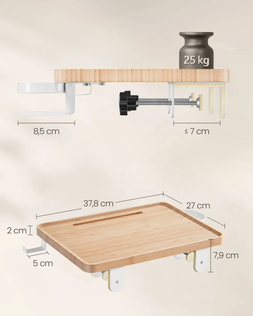 Cheap SONGMICS Table de chevet multiprise et tiroirs 35 x 45 x 58,7 cm blanc mat et beige cappuccino