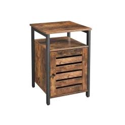 Online SONGMICS Table de chevet persienne Marron Rustique