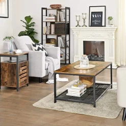 Online SONGMICS Table de chevet persienne Marron Rustique