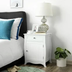 Discount SONGMICS Table de chevet scandinave Blanc