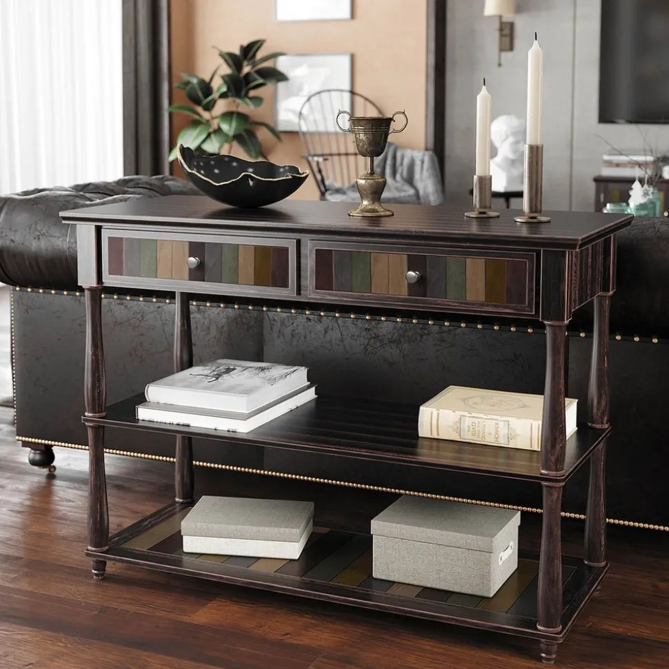 Flash Sale SONGMICS Table de chevet étroite avec 2 tiroirs et compartiment noir d'encre