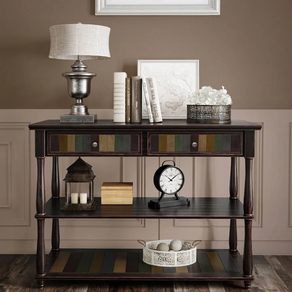 Flash Sale SONGMICS Table de chevet étroite avec 2 tiroirs et compartiment noir d'encre