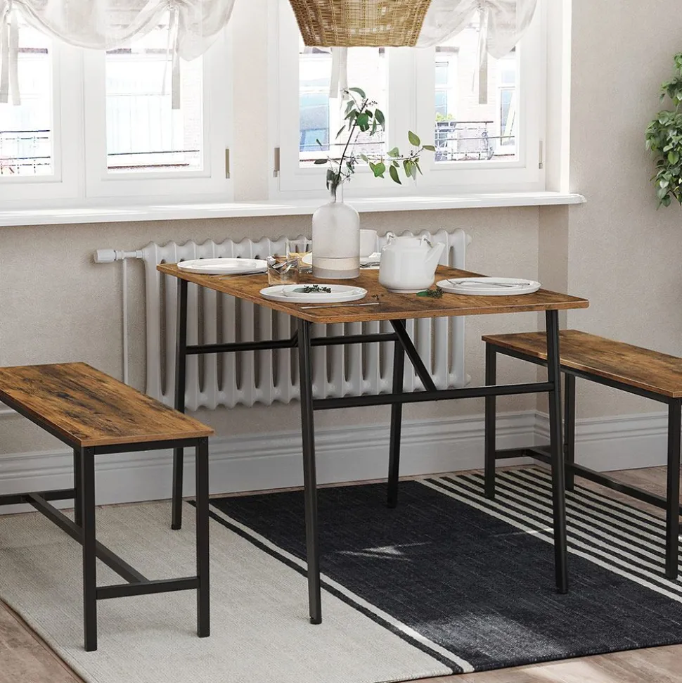 New SONGMICS Table de cuisine de style industriel Noir