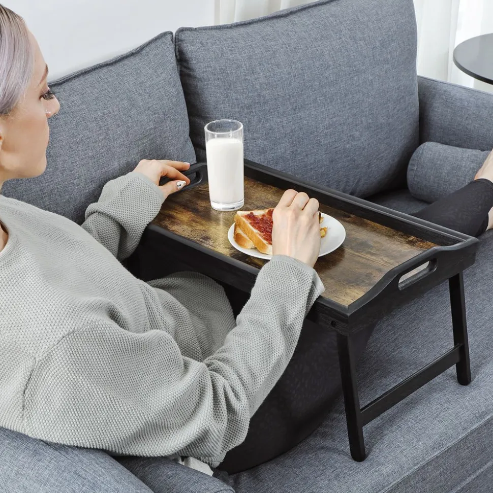 Best SONGMICS Table de lit marron rustique Noir