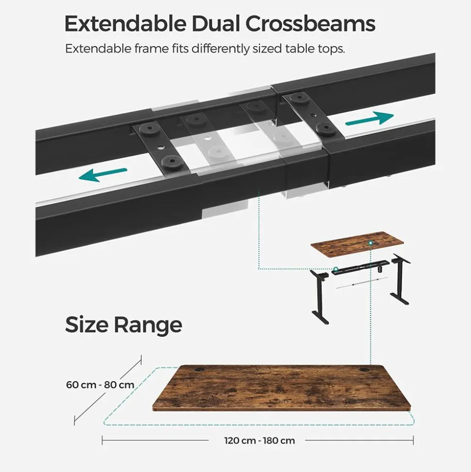 Shop SONGMICS Table de lit portable Marron Rustique