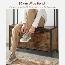 New SONGMICS Table de nuit 2 tiroirs Brun Vintage Noir