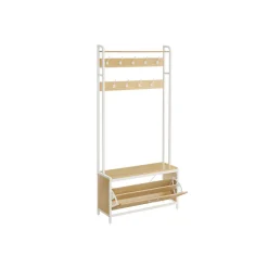 New SONGMICS Table de nuit 2 tiroirs Brun Vintage Noir