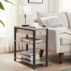 Flash Sale SONGMICS Table de nuit allongée grège Blanc