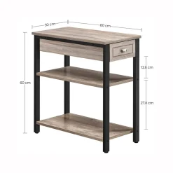 Flash Sale SONGMICS Table de nuit allongée grège Blanc