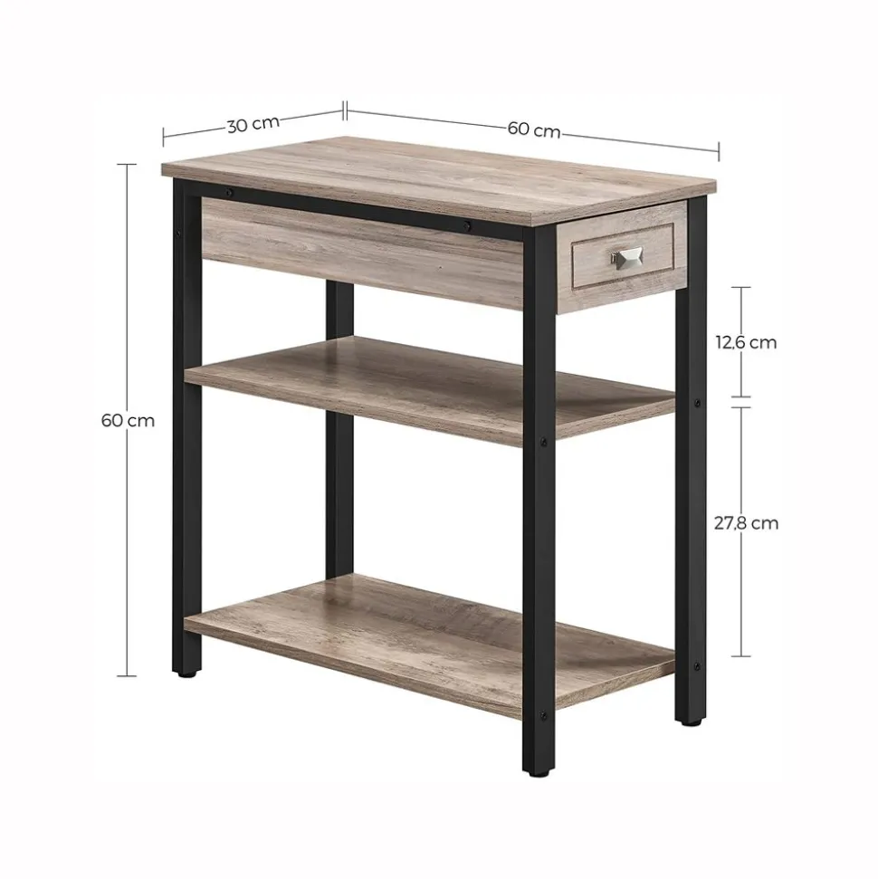 Flash Sale SONGMICS Table de nuit allongée grège Blanc