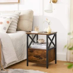 Fashion SONGMICS Table de nuit design X Noir