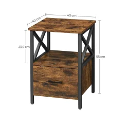 Fashion SONGMICS Table de nuit design X Noir