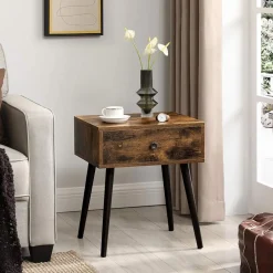 Fashion SONGMICS Table de nuit tiroir industriel Marron Vintage