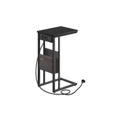 New SONGMICS Table de salon à 2 niveaux 80 x 45 cm (ø x h) gris anthracite