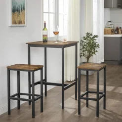 Online SONGMICS Table haute industriel Brun Vintage Noir