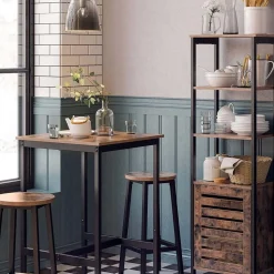 Online SONGMICS Table haute industriel Brun Vintage Noir