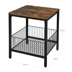 Shop SONGMICS Table panière industrielle