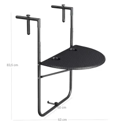 Online SONGMICS Table pliante noir