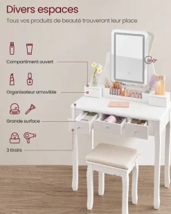 Fashion SONGMICS Tablette d'appoint Noir