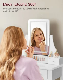 Fashion SONGMICS Tablette d'appoint Noir