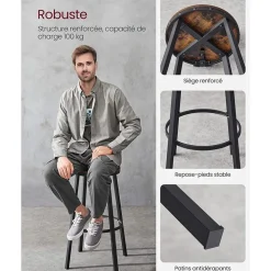 Cheap SONGMICS Tabouret Bar Industriel