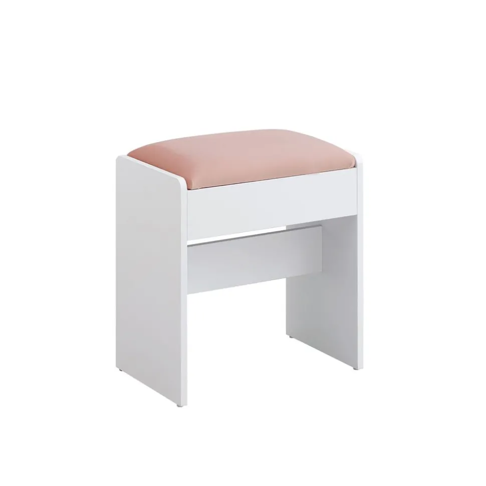 Online SONGMICS Tabouret coiffeuse blanc crème et beige chêne
