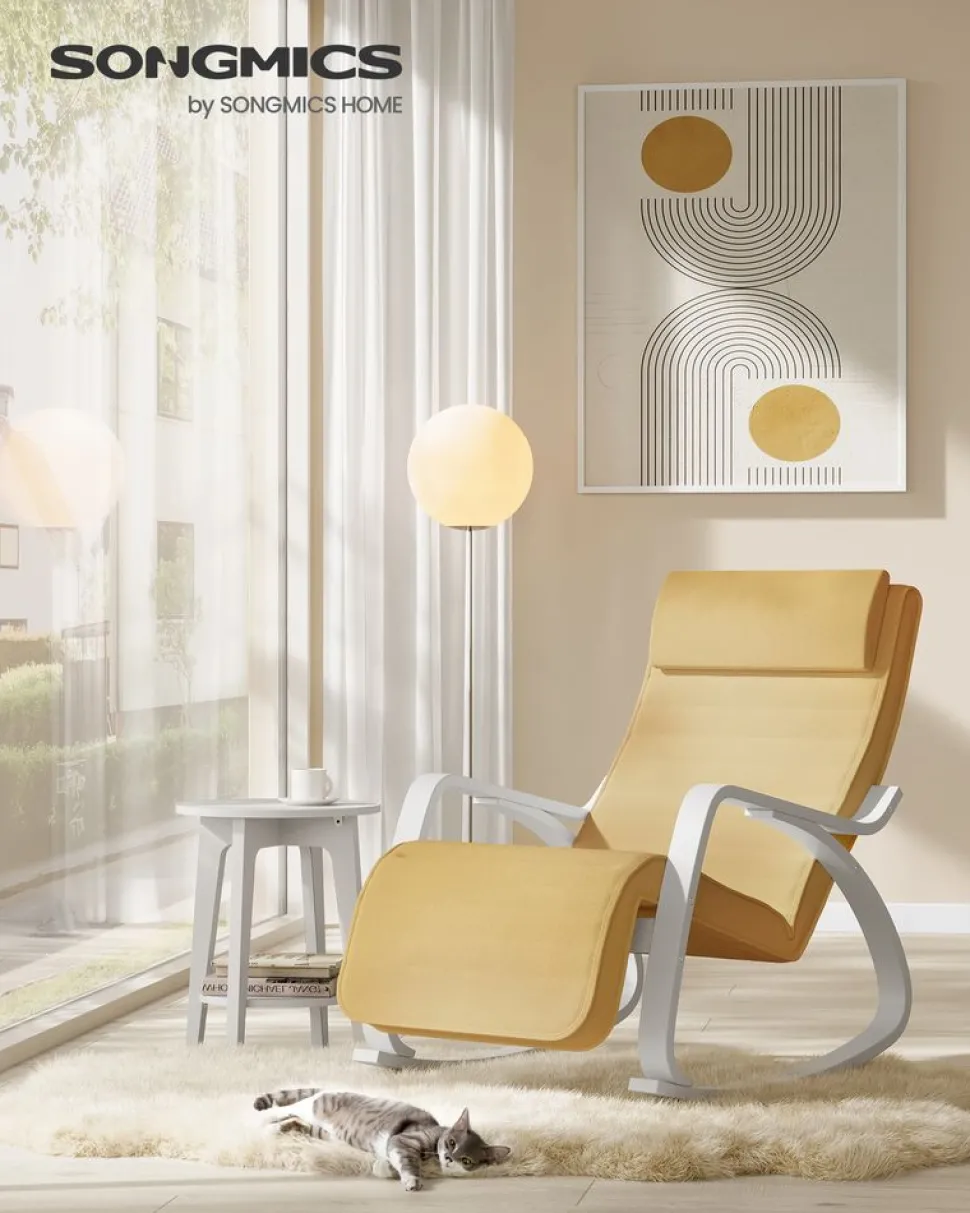 Outlet SONGMICS Tabouret de coiffeuse classique Blanc