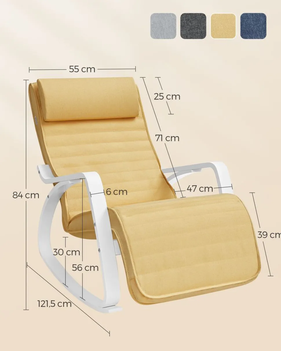 Outlet SONGMICS Tabouret de coiffeuse classique Blanc