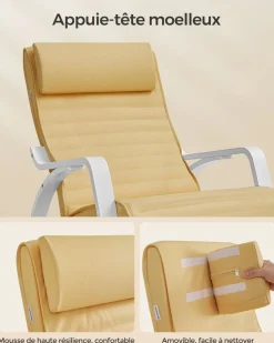 Outlet SONGMICS Tabouret de coiffeuse classique Blanc