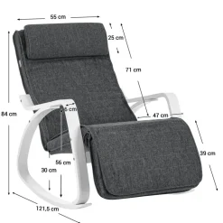 Outlet SONGMICS Tabouret de coiffeuse classique Blanc