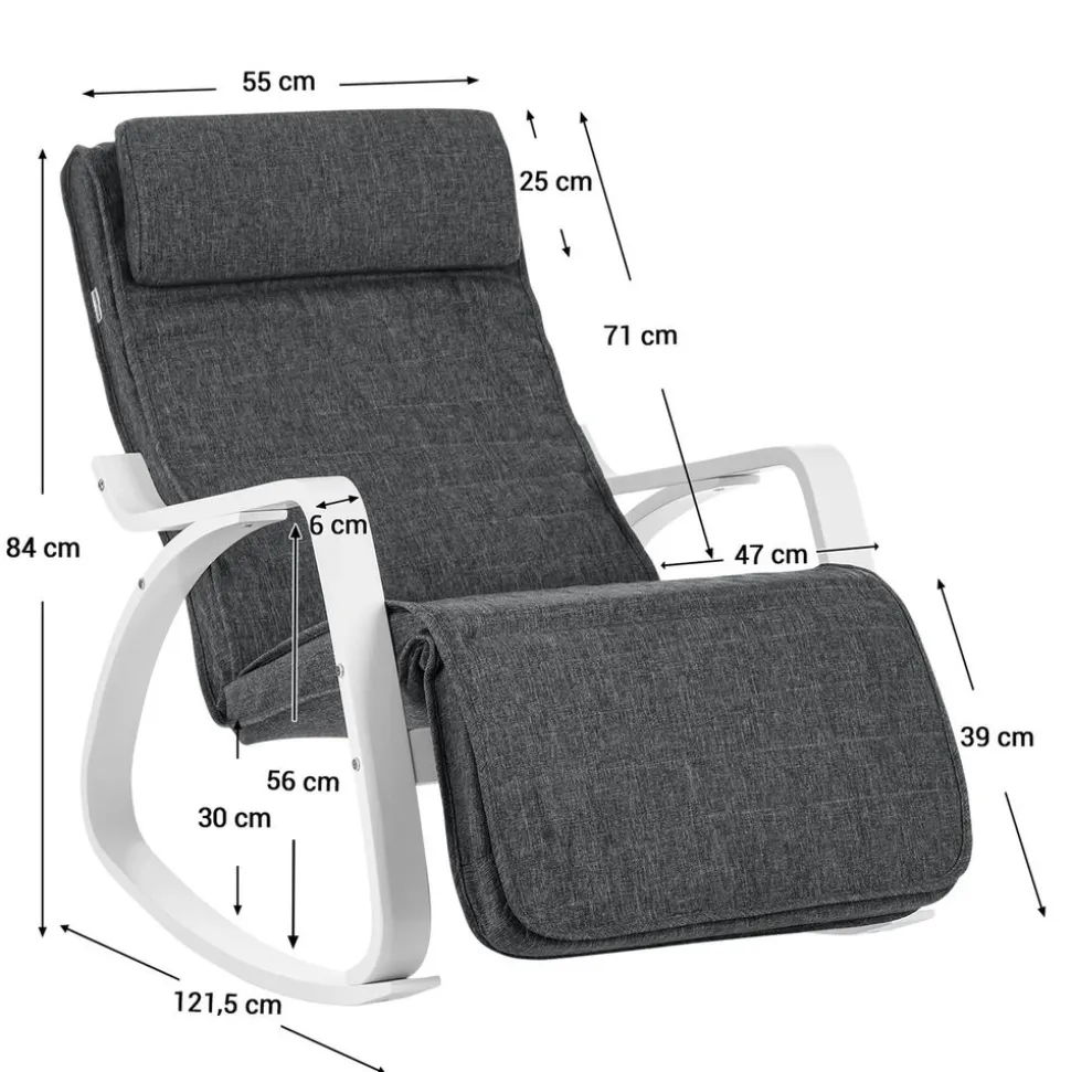 Outlet SONGMICS Tabouret de coiffeuse classique Blanc