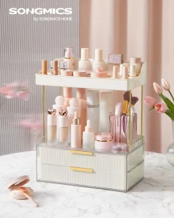 New SONGMICS Tabouret de coiffeuse courbé Blanc