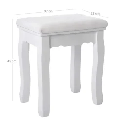 Cheap SONGMICS Tabouret de coiffeuse hévéa Blanc