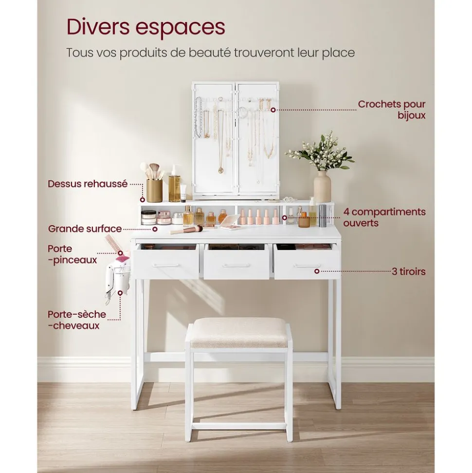 Online SONGMICS Tabouret de coiffeuse royal Blanc