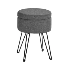 Best Sale SONGMICS Tabouret rangement rond Gris Foncé