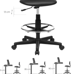 Clearance SONGMICS Tabouret rotatif noir Blanc