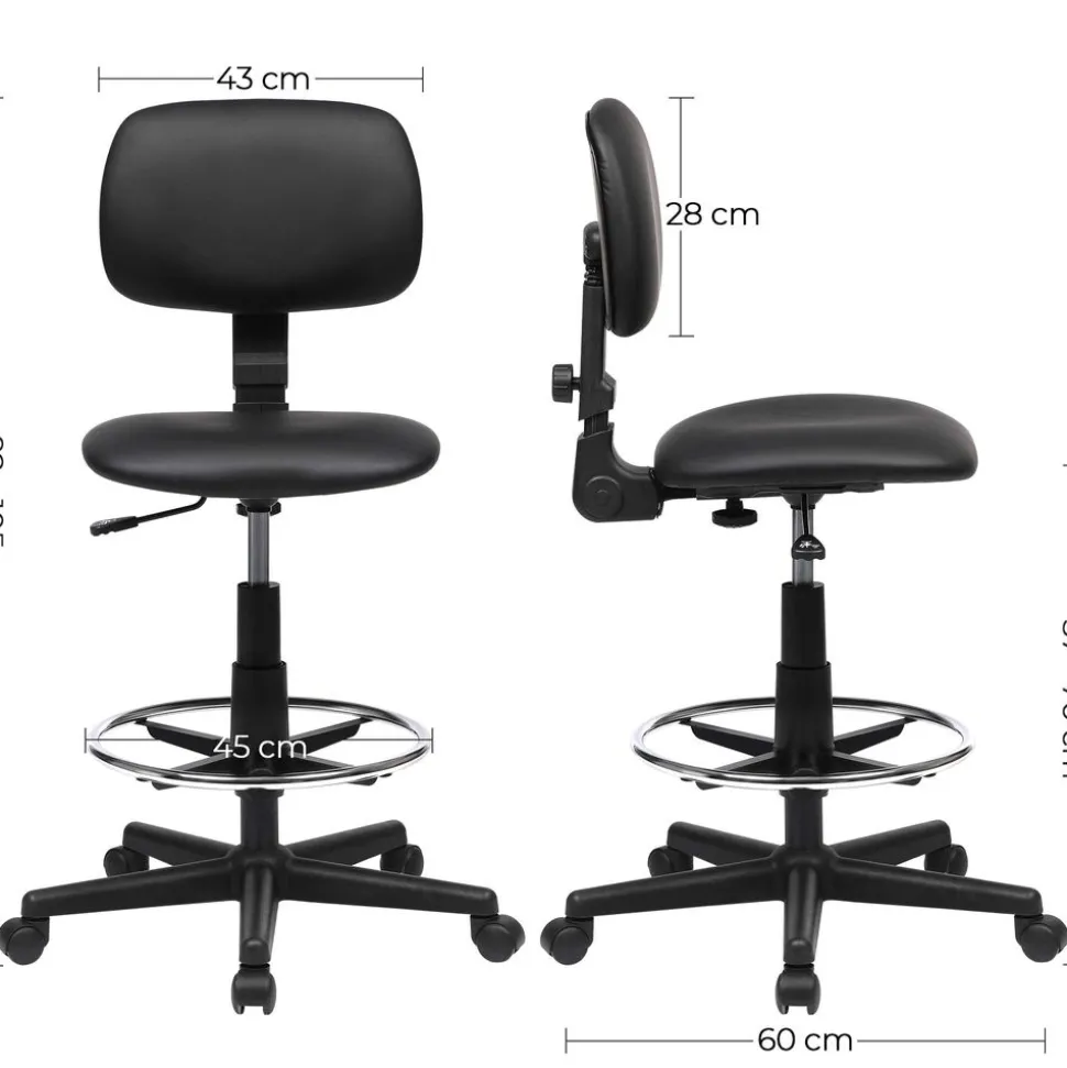 Clearance SONGMICS Tabouret rotatif noir Blanc
