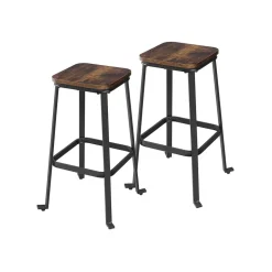 Cheap SONGMICS Tabourets marron rustique Blanc