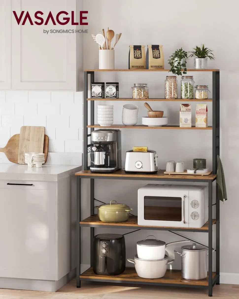 Outlet SONGMICS Étagère à 6 niveaux gris ardoise