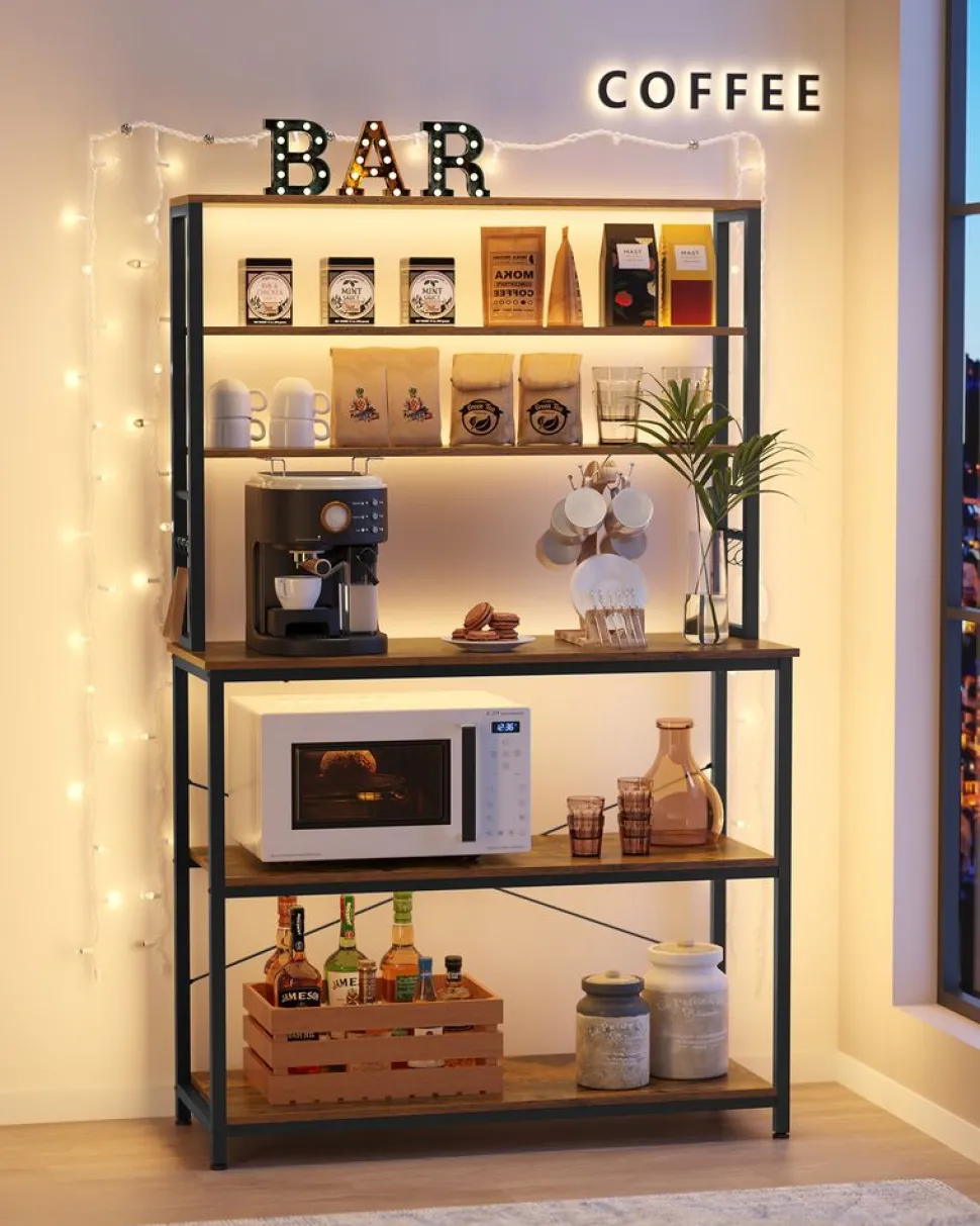 Outlet SONGMICS Étagère à 6 niveaux gris ardoise